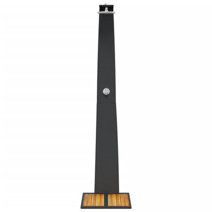 vidaXL Douche d'extérieur noir 55x60x224 cm résine tressée bois acacia