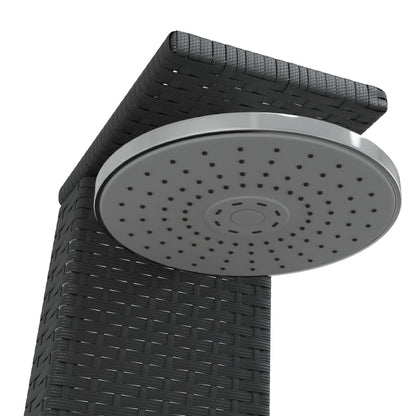 vidaXL Douche d'extérieur noir 55x60x224 cm résine tressée bois acacia