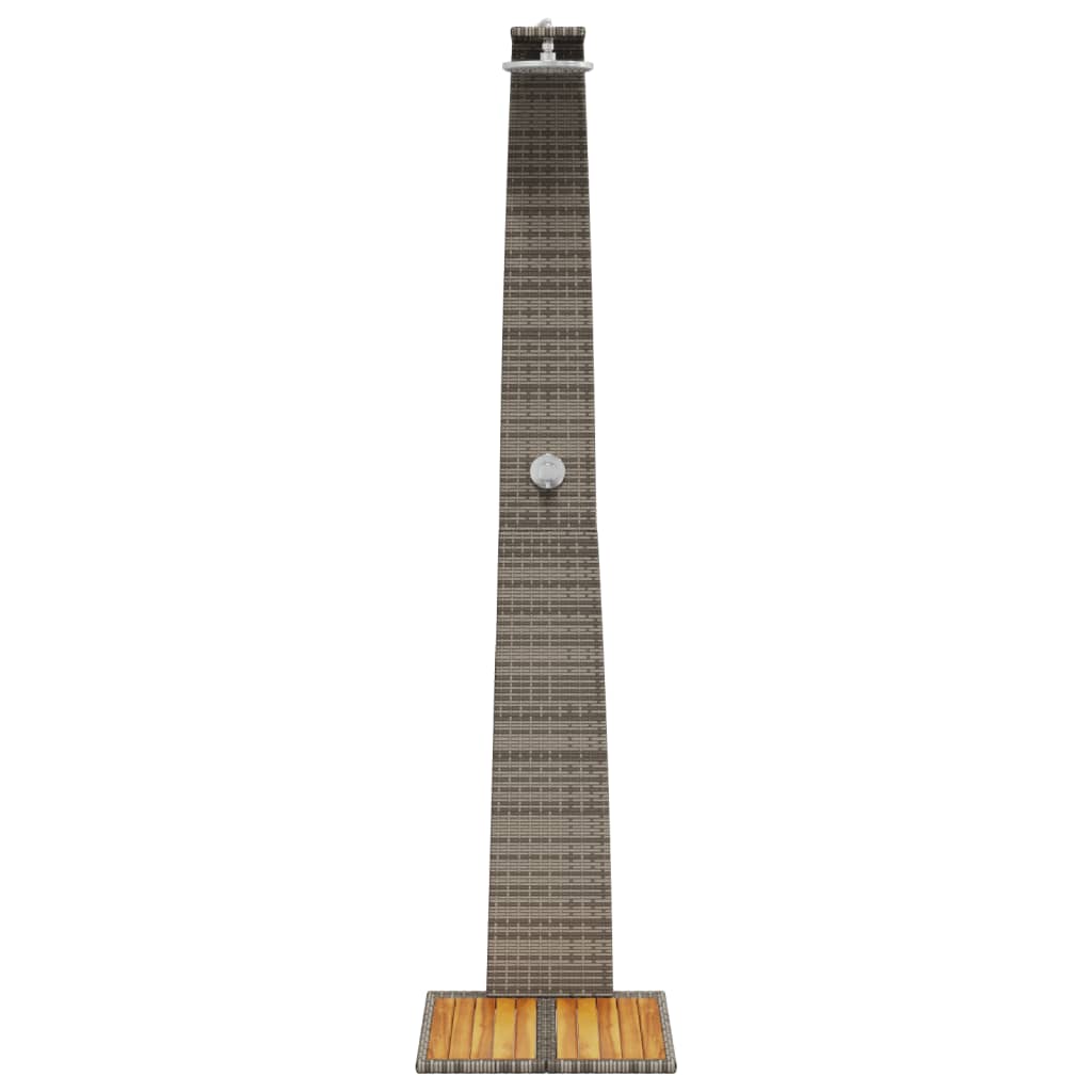 vidaXL Douche d'extérieur gris 55x60x224 cm résine tressée bois acacia