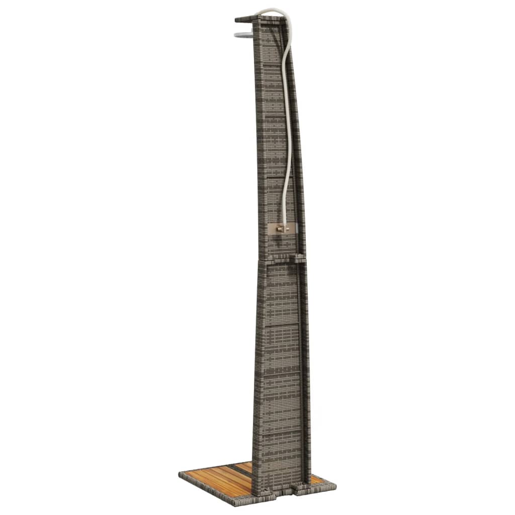 vidaXL Douche d'extérieur gris 55x60x224 cm résine tressée bois acacia