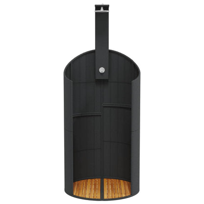 vidaXL Douche d'extérieur noir 100x100x241,5 cm poly rotin bois acacia