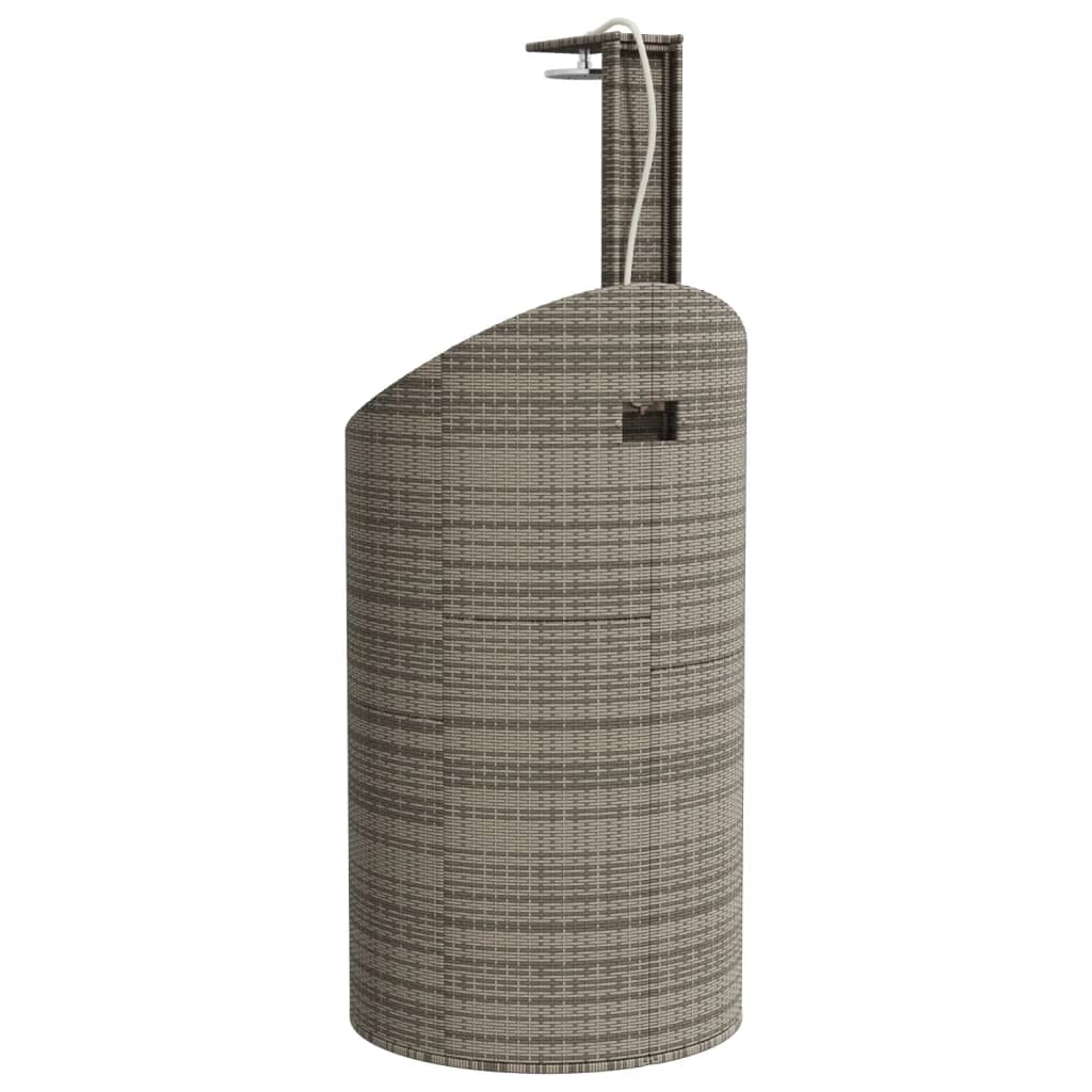 vidaXL Douche d'extérieur gris 100x100x241,5 cm poly rotin bois acacia