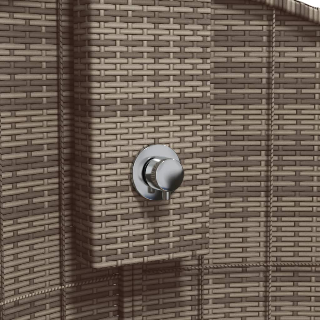 vidaXL Douche d'extérieur gris 100x100x241,5 cm poly rotin bois acacia