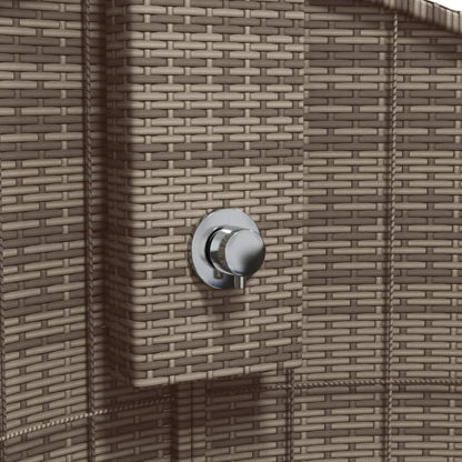 vidaXL Douche d'extérieur gris 100x100x241,5 cm poly rotin bois acacia