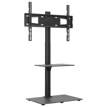vidaXL Meuble TV d'angle 2 niveaux pour 32-65 pouces noir