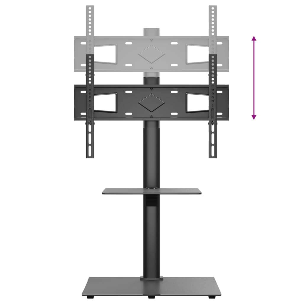 vidaXL Meuble TV d'angle 2 niveaux pour 32-65 pouces noir