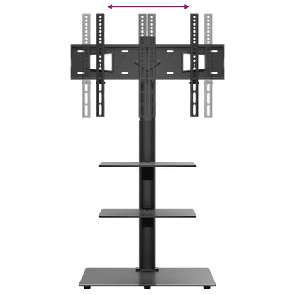 vidaXL Meuble TV d'angle 3 niveaux pour 32-65 pouces noir