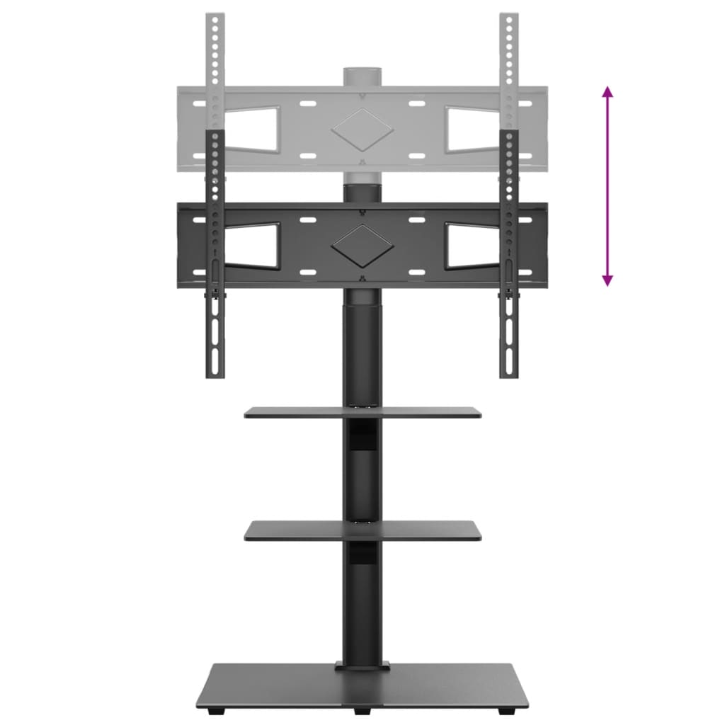vidaXL Meuble TV d'angle 3 niveaux pour 32-65 pouces noir