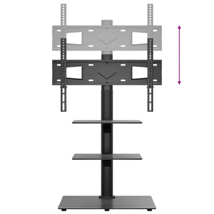 vidaXL Meuble TV d'angle 3 niveaux pour 32-65 pouces noir