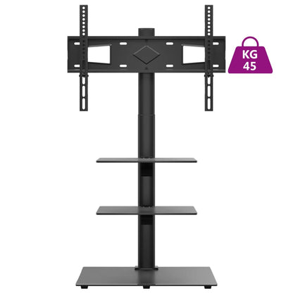 vidaXL Meuble TV d'angle 3 niveaux pour 32-65 pouces noir