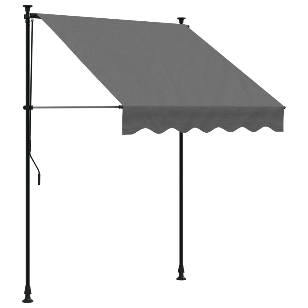 vidaXL Auvent rétractable anthracite 150x150 m tissu et acier