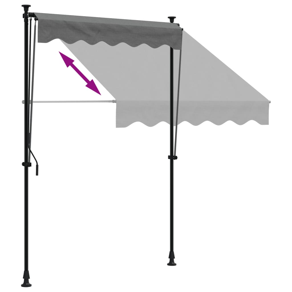 vidaXL Auvent rétractable anthracite 150x150 m tissu et acier