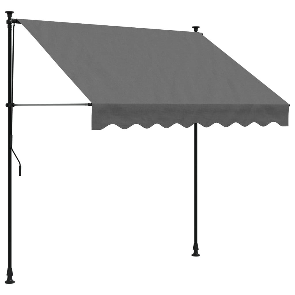 vidaXL Auvent rétractable anthracite 200x150 m tissu et acier