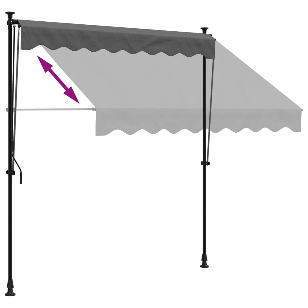 vidaXL Auvent rétractable anthracite 200x150 m tissu et acier