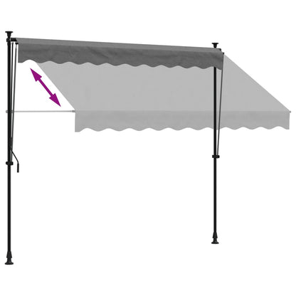 vidaXL Auvent rétractable anthracite 250x150 m tissu et acier