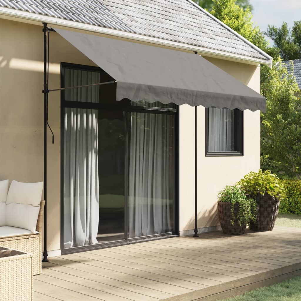 vidaXL Auvent rétractable anthracite 250x150 m tissu et acier