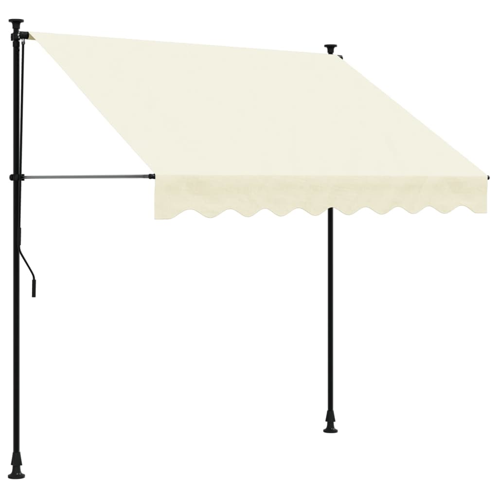 vidaXL Auvent rétractable crème 200x150 m tissu et acier