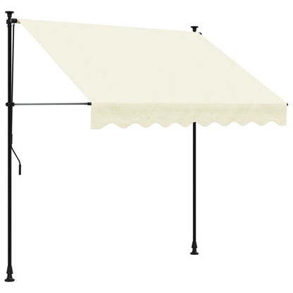 vidaXL Auvent rétractable crème 200x150 m tissu et acier
