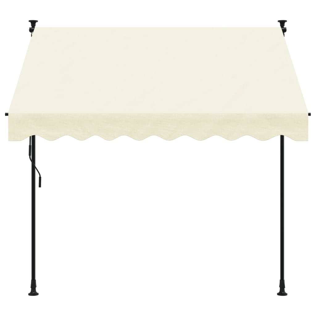 vidaXL Auvent rétractable crème 200x150 m tissu et acier