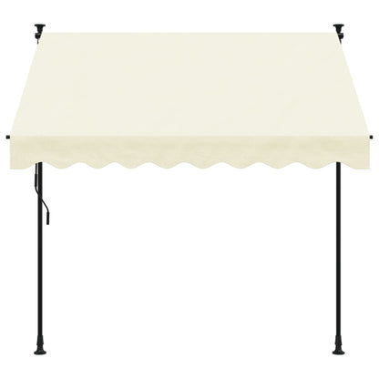 vidaXL Auvent rétractable crème 200x150 m tissu et acier