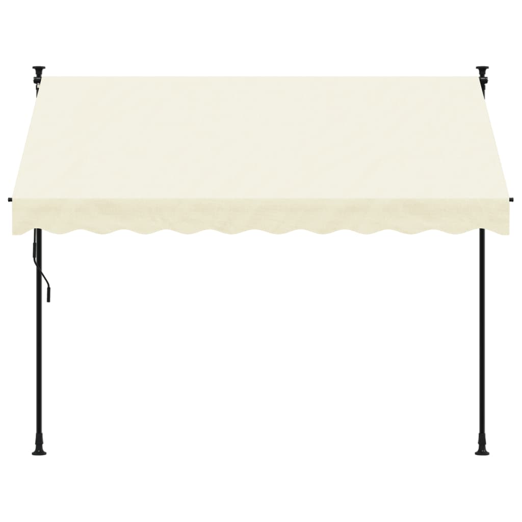 vidaXL Auvent rétractable crème 250x150 m tissu et acier