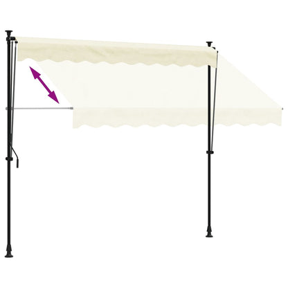 vidaXL Auvent rétractable crème 250x150 m tissu et acier