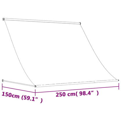 vidaXL Auvent rétractable anthracite 250x150 m tissu et acier