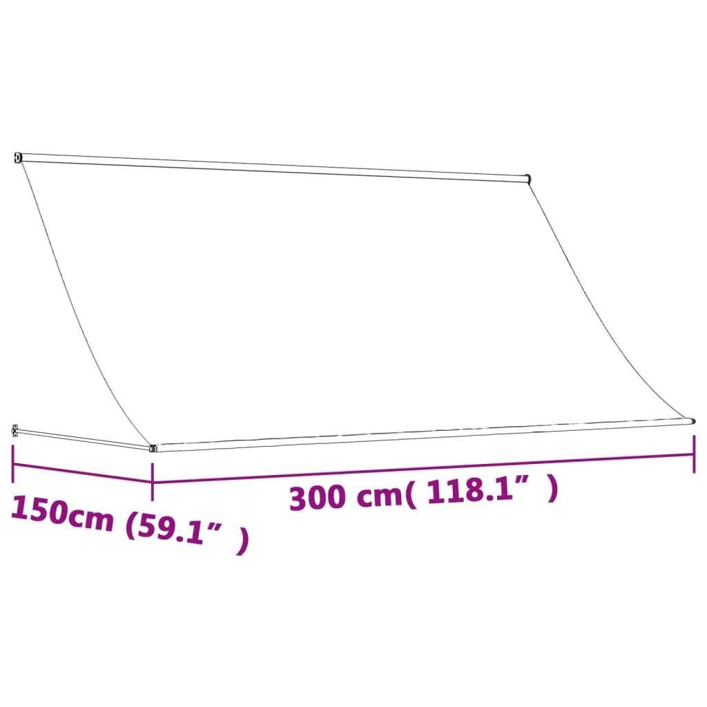 vidaXL Auvent rétractable anthracite 300x150 m tissu et acier