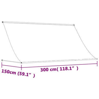 vidaXL Auvent rétractable anthracite 300x150 m tissu et acier