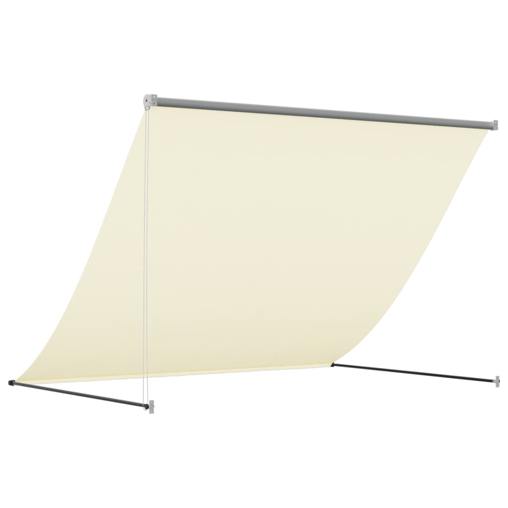 vidaXL Auvent rétractable crème 250x150 m tissu et acier