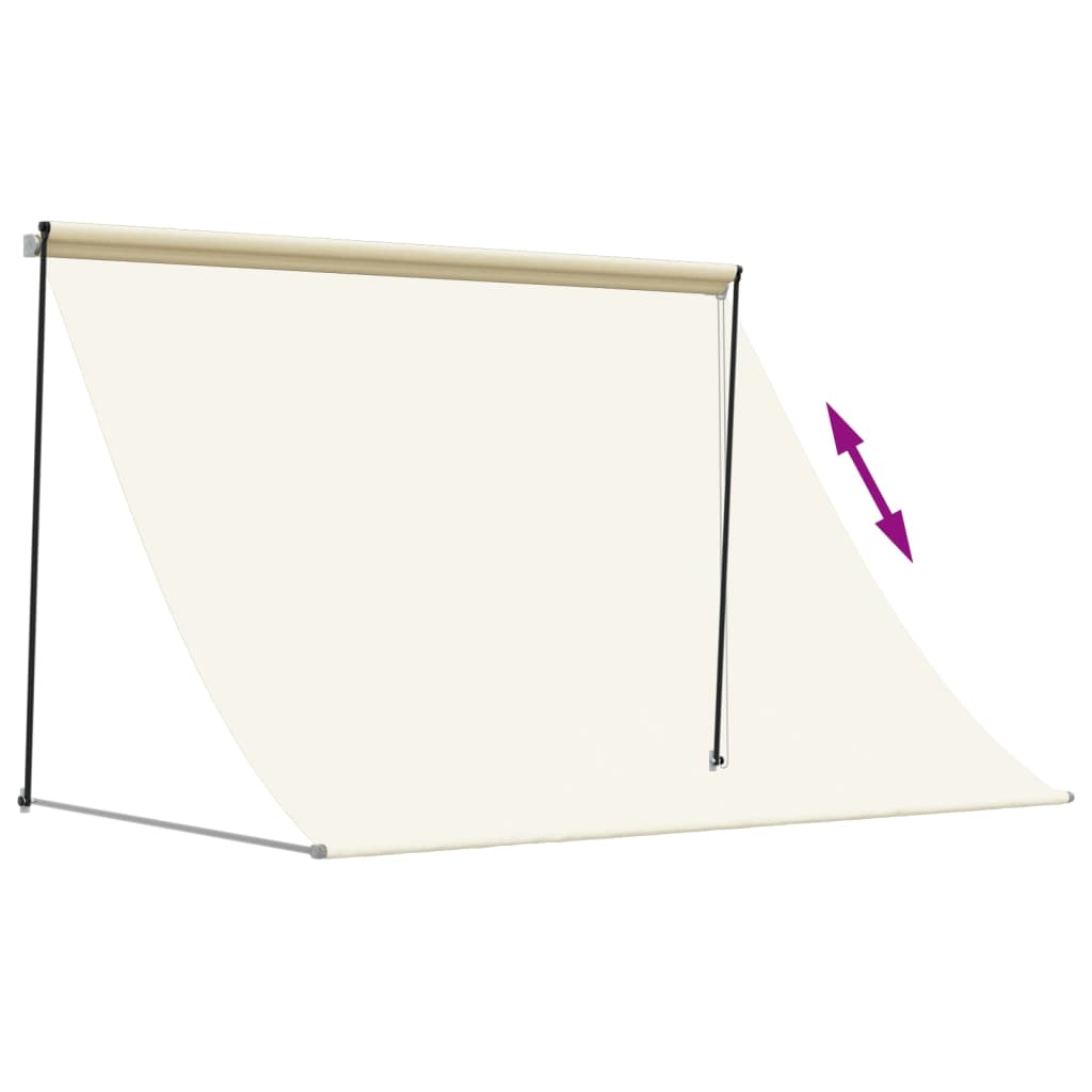 vidaXL Auvent rétractable crème 250x150 m tissu et acier