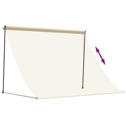 vidaXL Auvent rétractable crème 250x150 m tissu et acier
