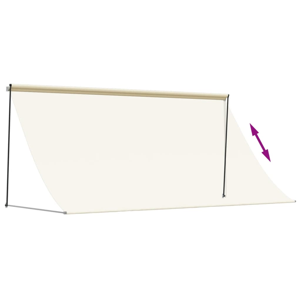 vidaXL Auvent rétractable crème 300x150 m tissu et acier