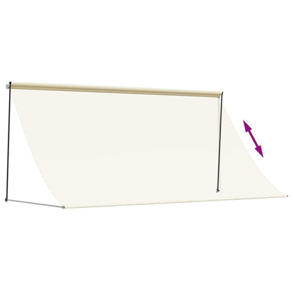 vidaXL Auvent rétractable crème 300x150 m tissu et acier