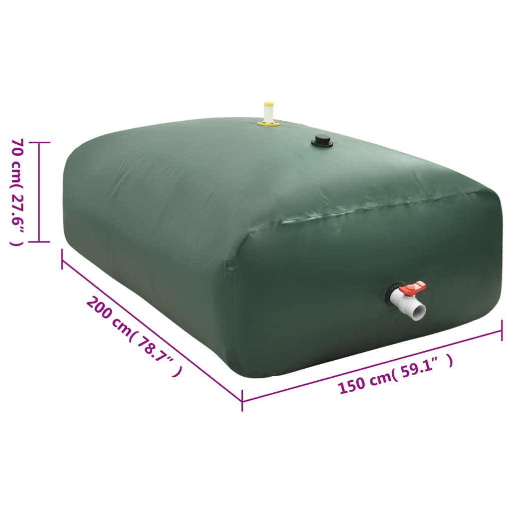 vidaXL Réservoir d'eau avec robinet pliable 2100 L PVC