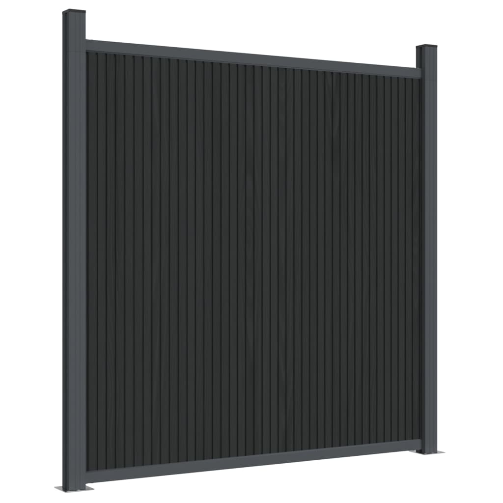 vidaXL Panneau de clôture avec 2 poteaux gris 180x186 cm WPC