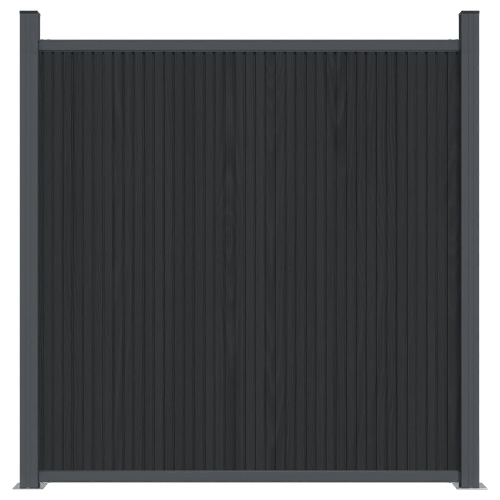 vidaXL Panneau de clôture avec 2 poteaux gris 180x186 cm WPC