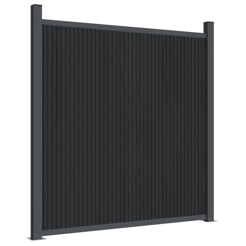 vidaXL Panneau de clôture avec 2 poteaux gris 180x186 cm WPC
