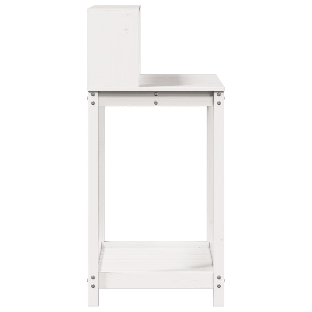 vidaXL Table de rempotage avec étagères blanc bois massif de pin