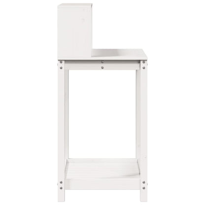 vidaXL Table de rempotage avec étagères blanc bois massif de pin