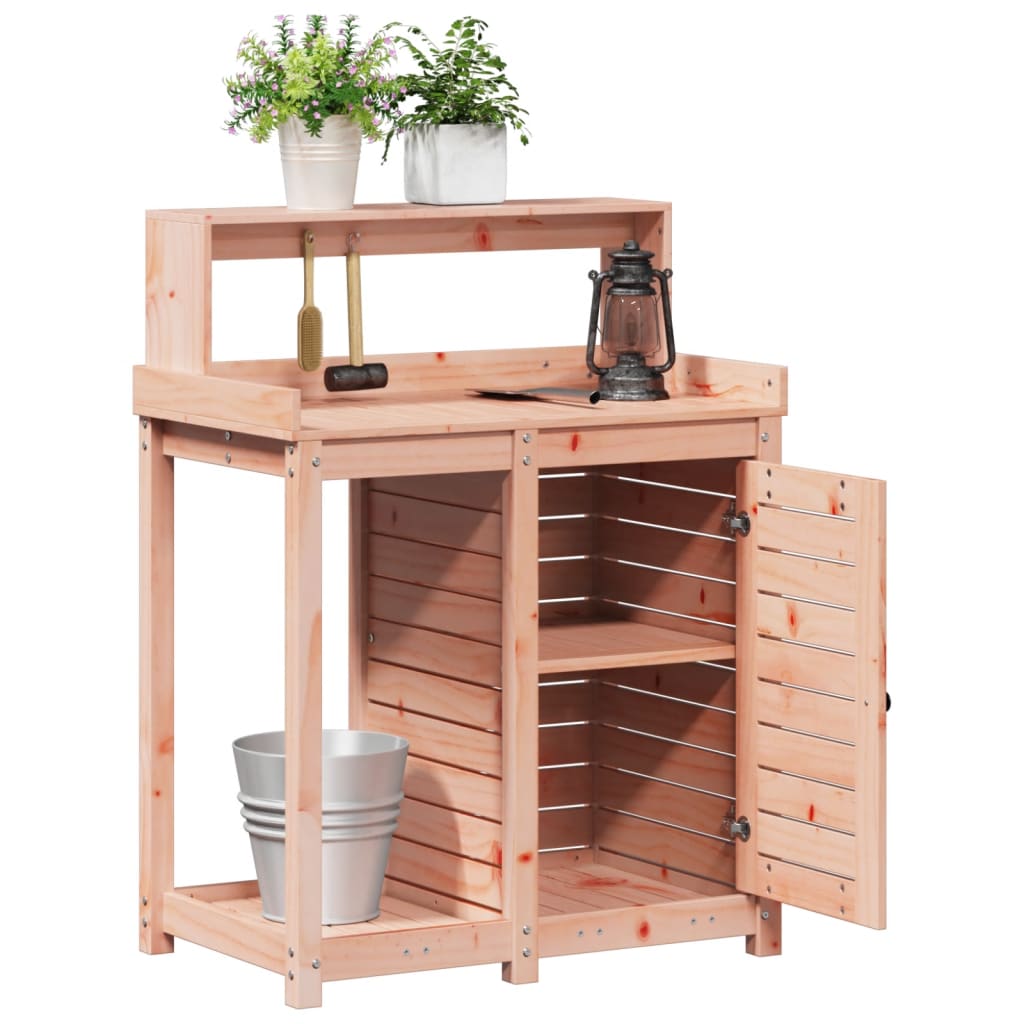 vidaXL Table de rempotage avec étagères bois massif de douglas