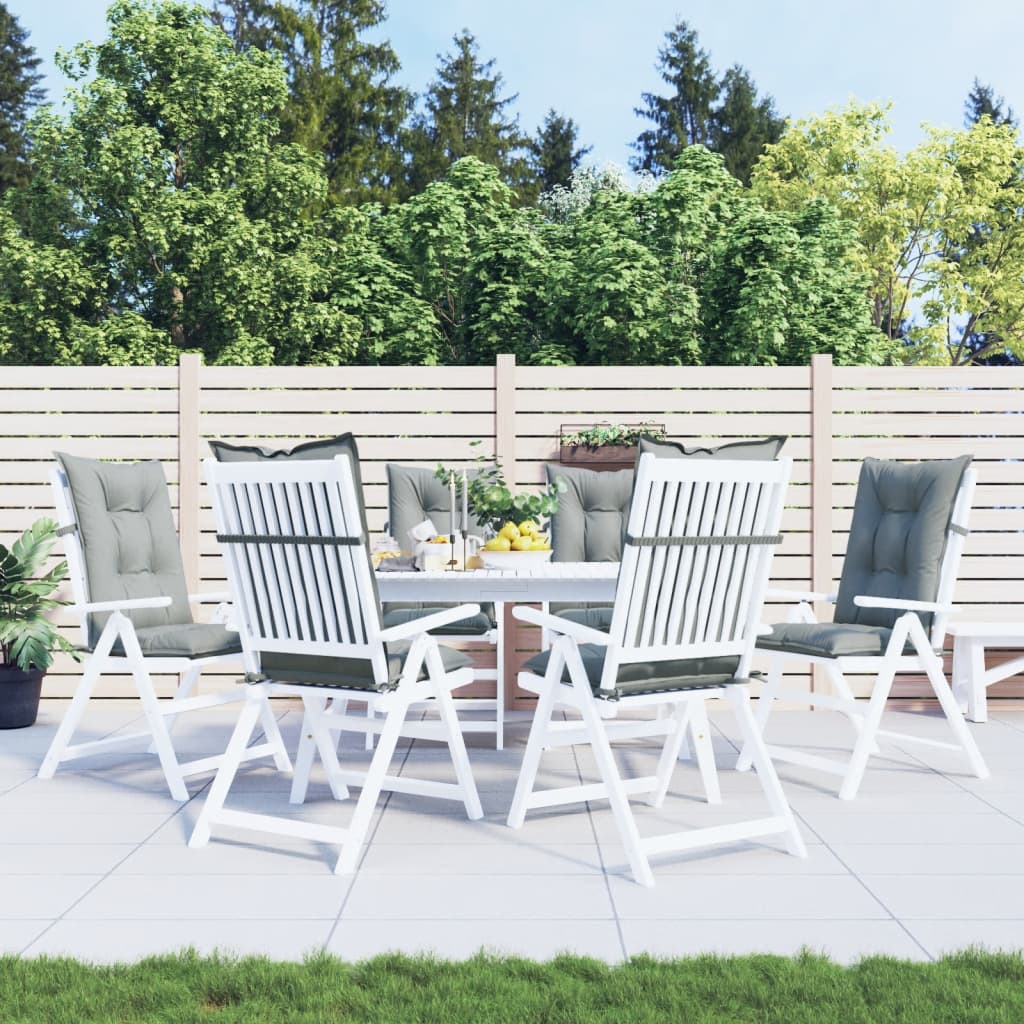 vidaXL Coussins de chaise à dossier haut lot de 6 gris clair mélangé