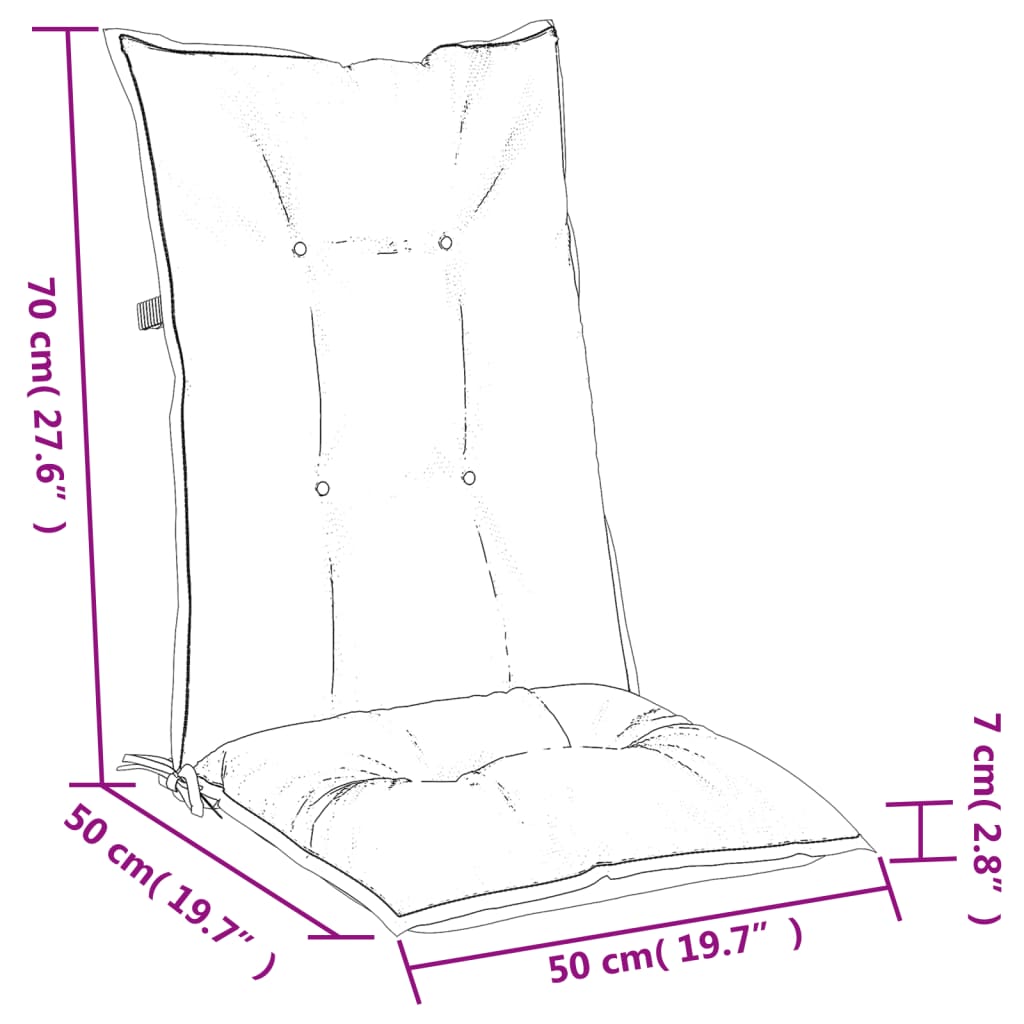 vidaXL Coussins de chaise à dossier haut lot de 6 gris clair mélangé