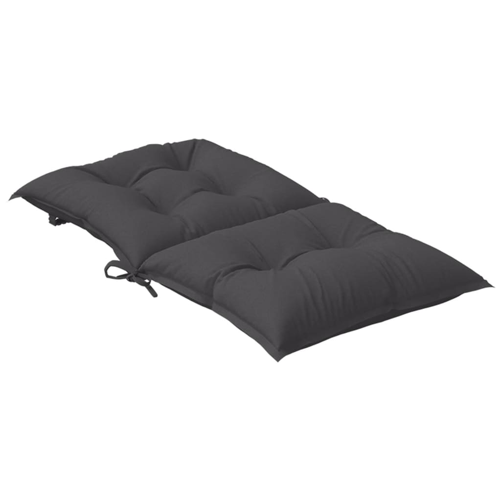 vidaXL Coussins de chaise à dossier bas lot de 2 anthracite mélangé