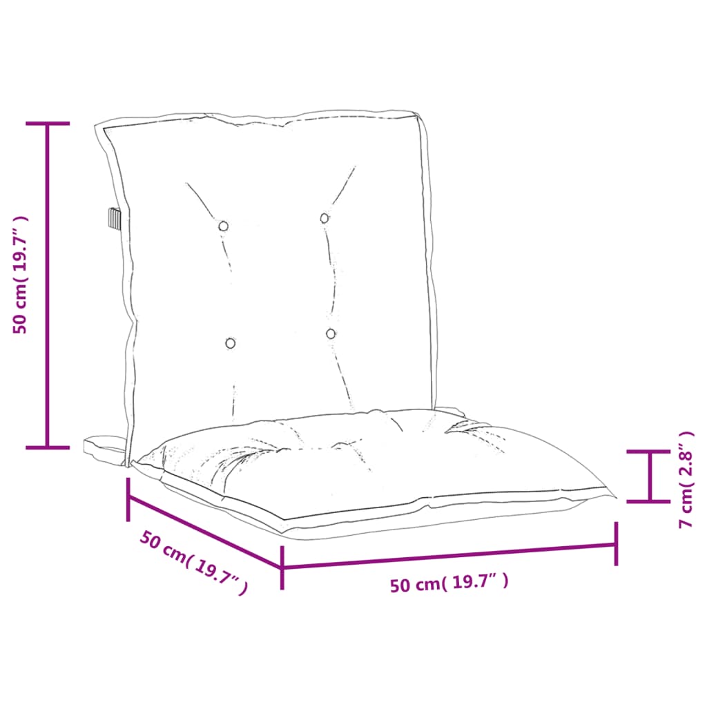 vidaXL Coussins de chaise à dossier bas lot de 2 anthracite mélangé