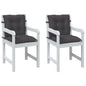 vidaXL Coussins de chaise à dossier bas lot de 2 anthracite mélangé