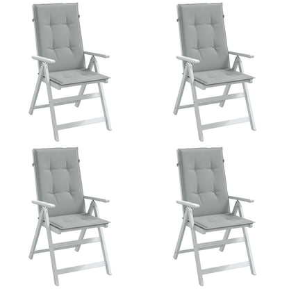 vidaXL Coussins de chaise à dossier haut lot de 4 gris clair mélangé
