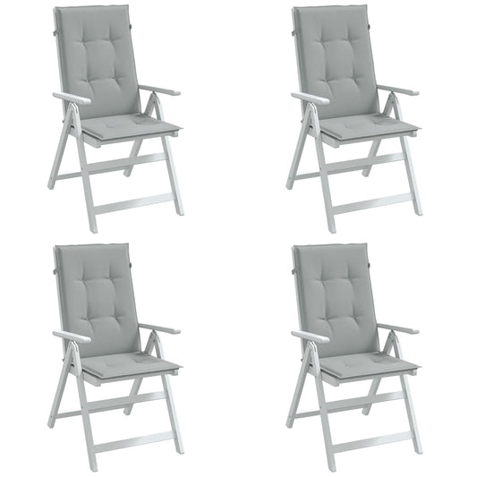 vidaXL Coussins de chaise à dossier haut lot de 4 gris clair mélangé