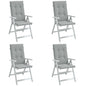 vidaXL Coussins de chaise à dossier haut lot de 4 gris clair mélangé