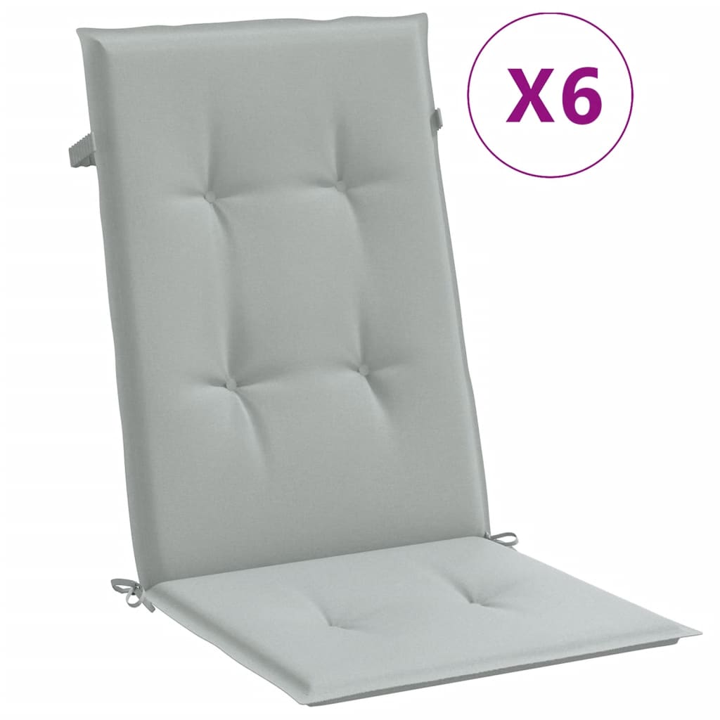 vidaXL Coussins de chaise à dossier haut lot de 6 gris clair mélangé